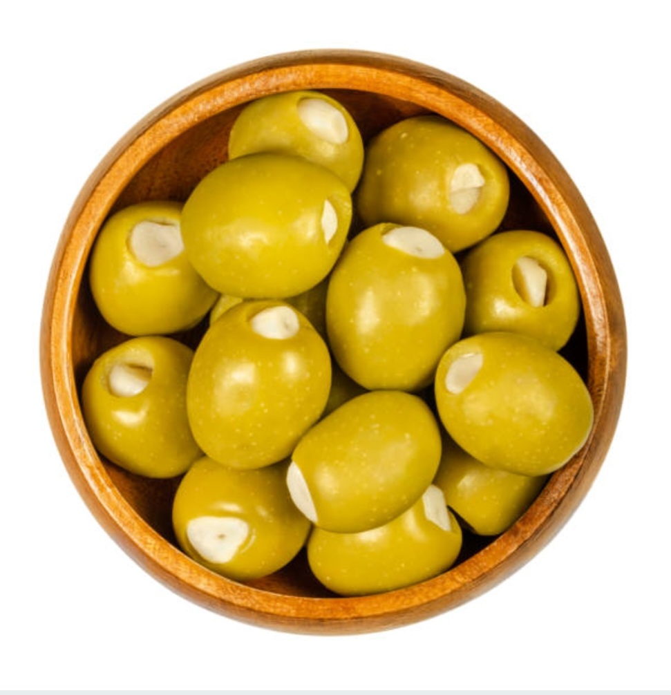 Olives Vertes à l'ail +-200 Gr